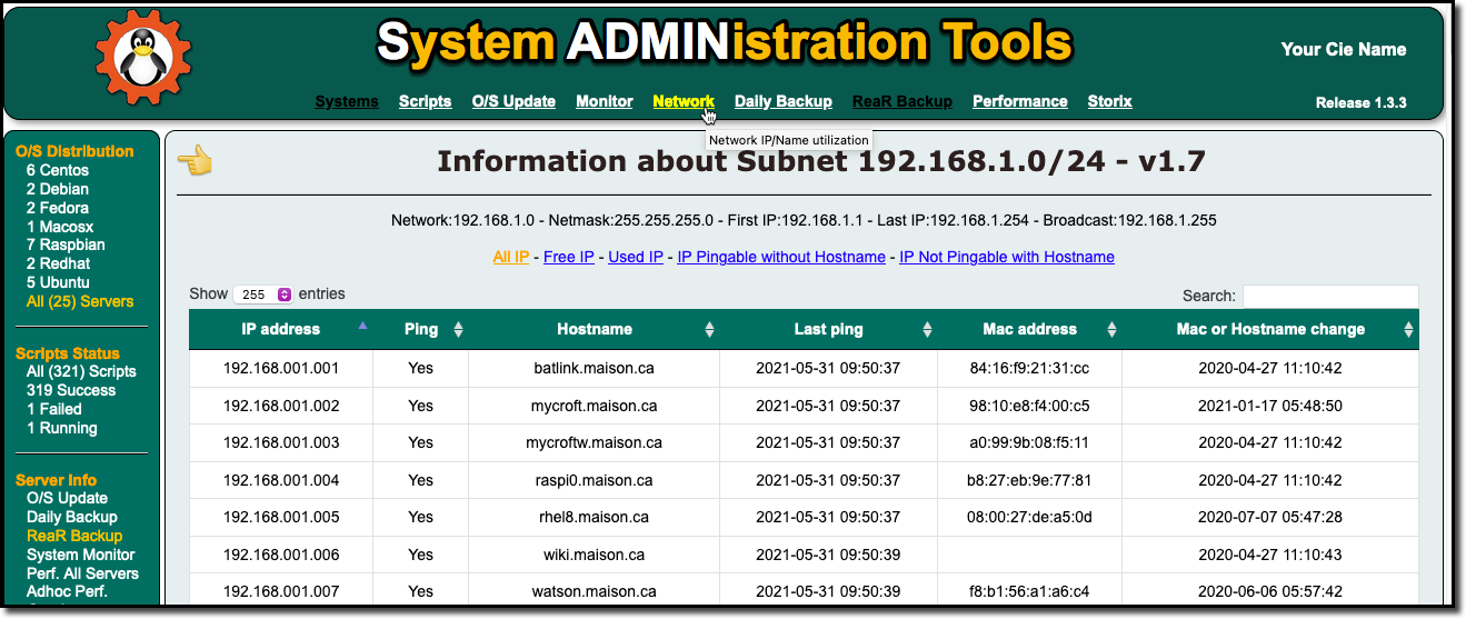 Subnet Scan Web Results