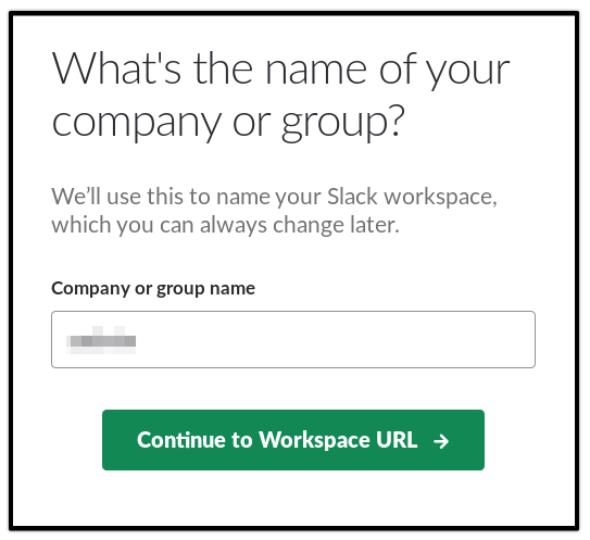 Enter Group Name for Slack