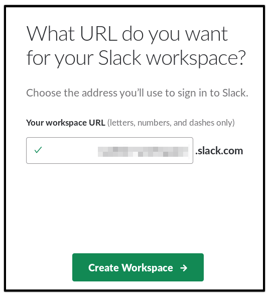 Enter Slack URL